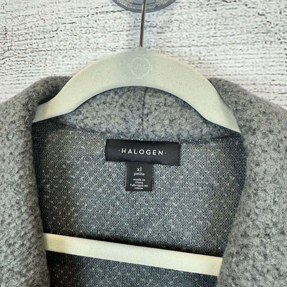 Halogen Women's Gray Wool Blend Knit Moto Style Jacket Size XL Petite - Picture 8 of 8